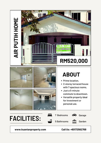 【 Investment? Self Living?】【AIR PUTIH Hot Area】House For Sale